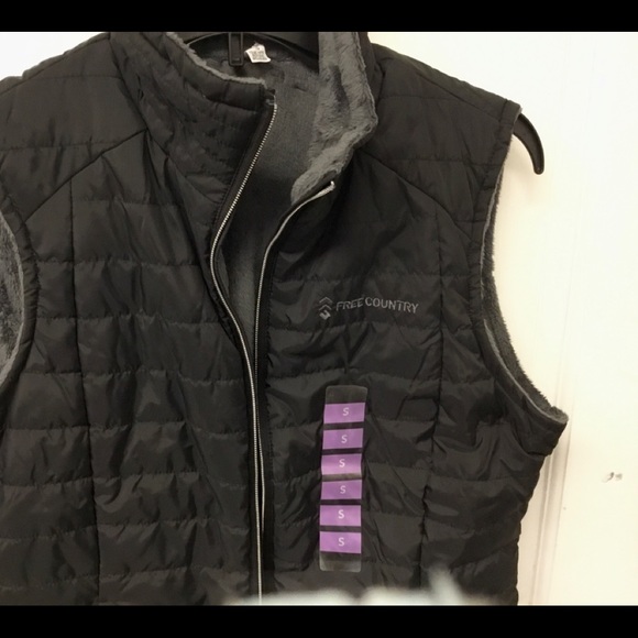 Free Country Vest Small Reversible Black/Gray NWT - Picture 2 of 4